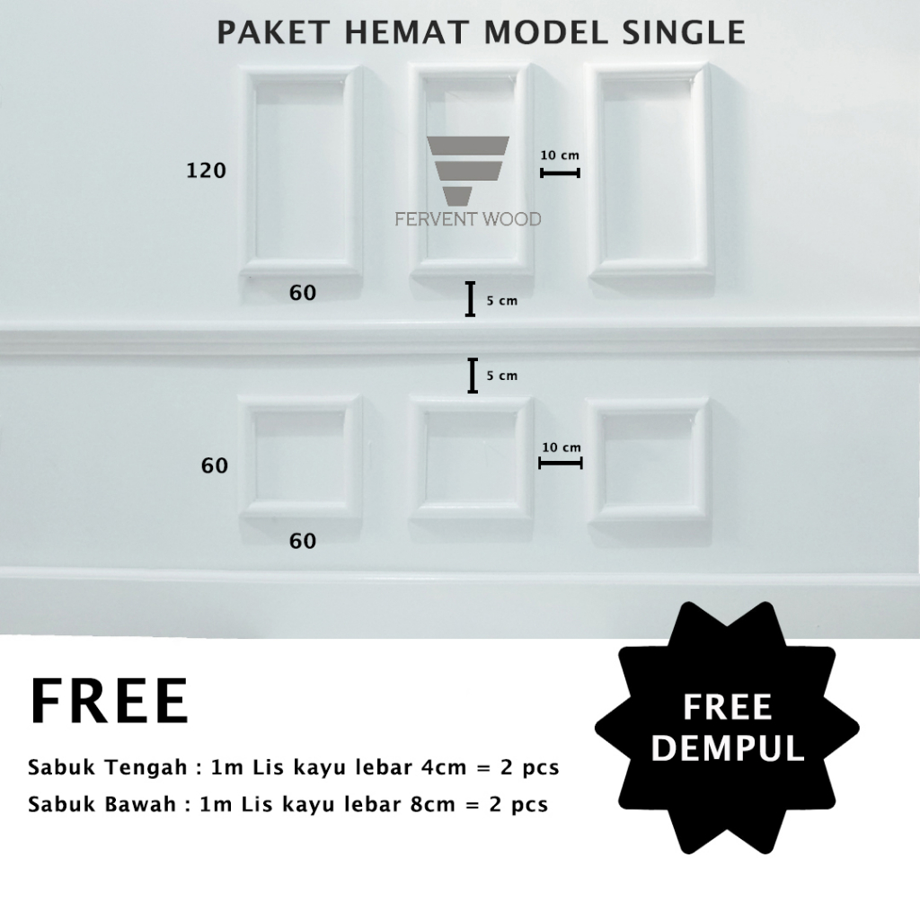 Jual PAKET KOMPLIT Lebar Dinding 2 M Wall Moulding PAKET HEMAT | Shopee ...