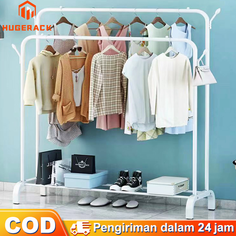 Jual Rak Baju Gantungan Besi Gawang Baju Tingkat Rak Celana Tas Stand Hanger Gantungan Baju