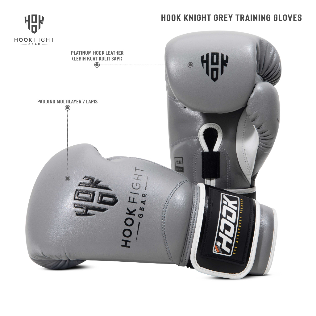 BOXING GLOVES HOOK FIGHT GEAR MERAH, SARUNG TINJU HOOK, SARUNG MUAY THAI  HOOK, GLOVE MUAY THAI HOOK