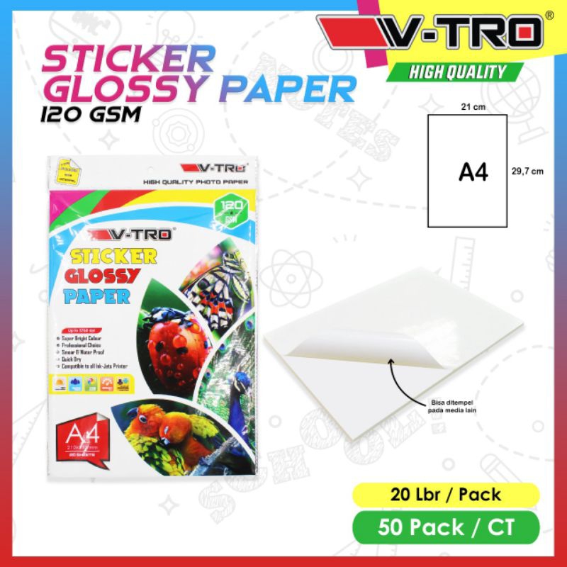Jual sticker glossy paper VTRO 120 gsm/ 135 gsm | Shopee Indonesia