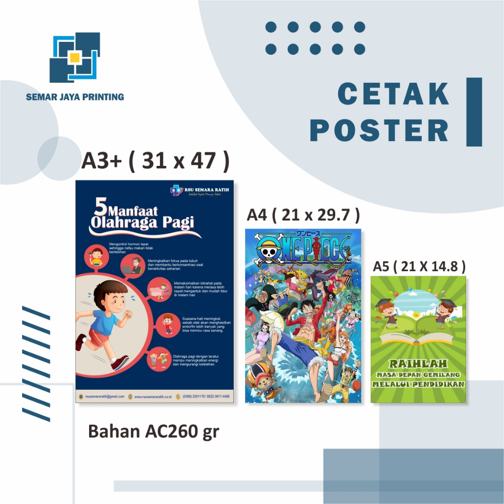 Jual CETAK POSTER FULLCOLOUR A3+ ART KARTON 260gr | PRINT POSTER A3 ...