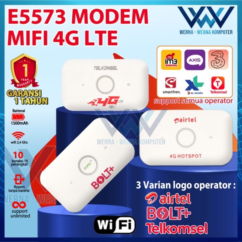 Jual Mifi Modem Wifi E5573 4G LTE Unlock All Operator TELKOMSEL, AIRTEL, BOLT+. Shopee Indonesia