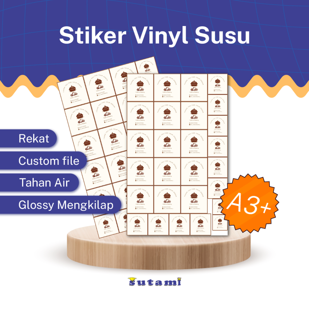 Jual Cetak Stiker Vinyl A3+ Vinyl Custom Label Packaging Kemasan Tampa ...