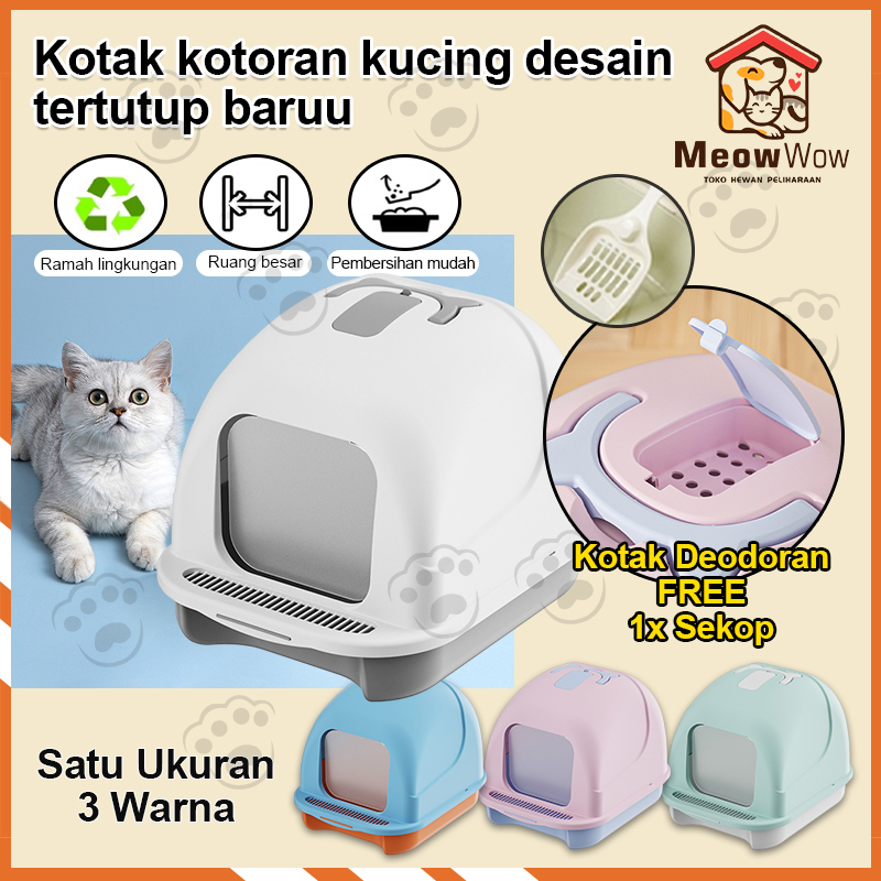 Jual Meow Wow Litter box Kucing toilet bak pasir kotak kotoran kucing