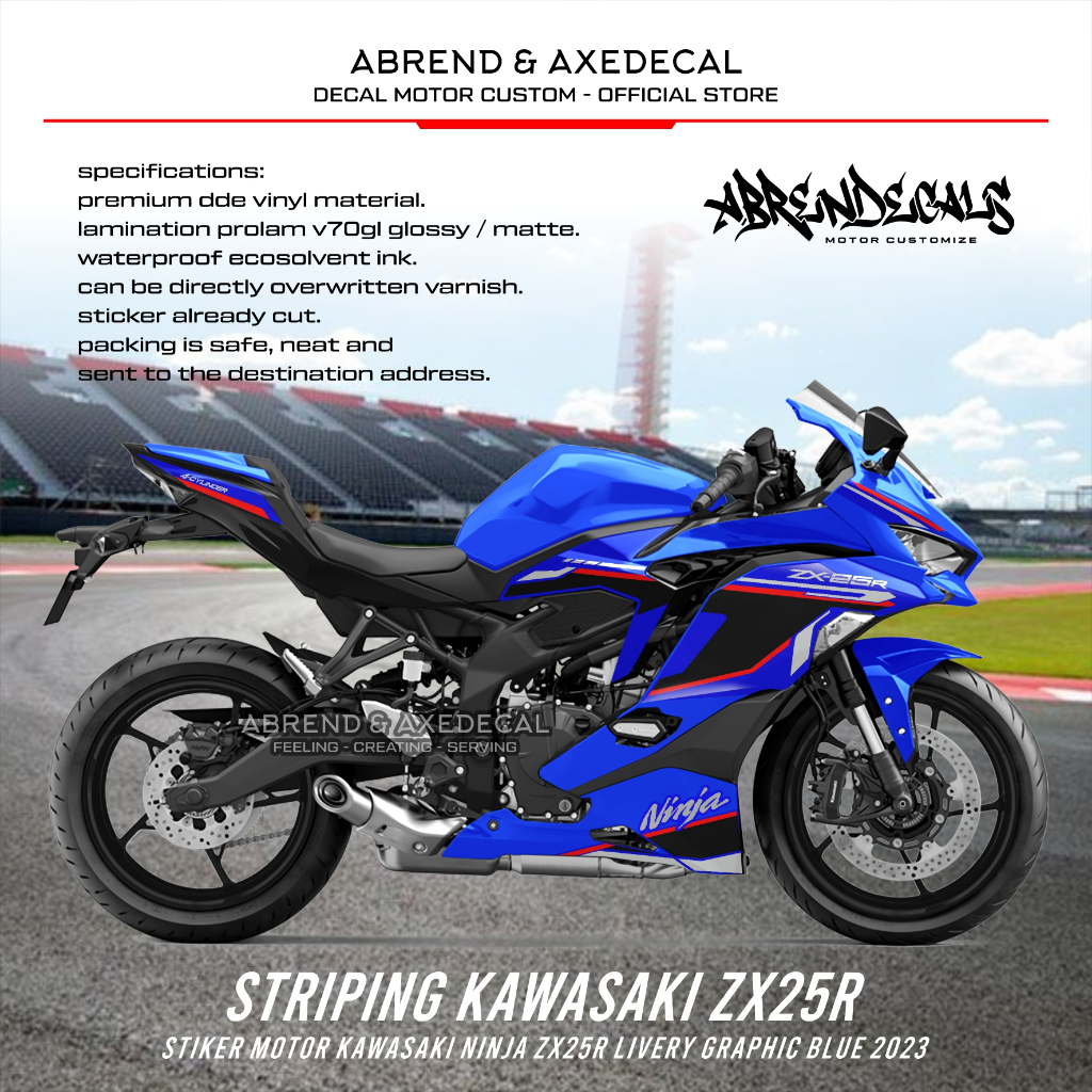 Jual Striping ZX25R Livery Grafis Blue 2024 Racing Custom / Stiker ...