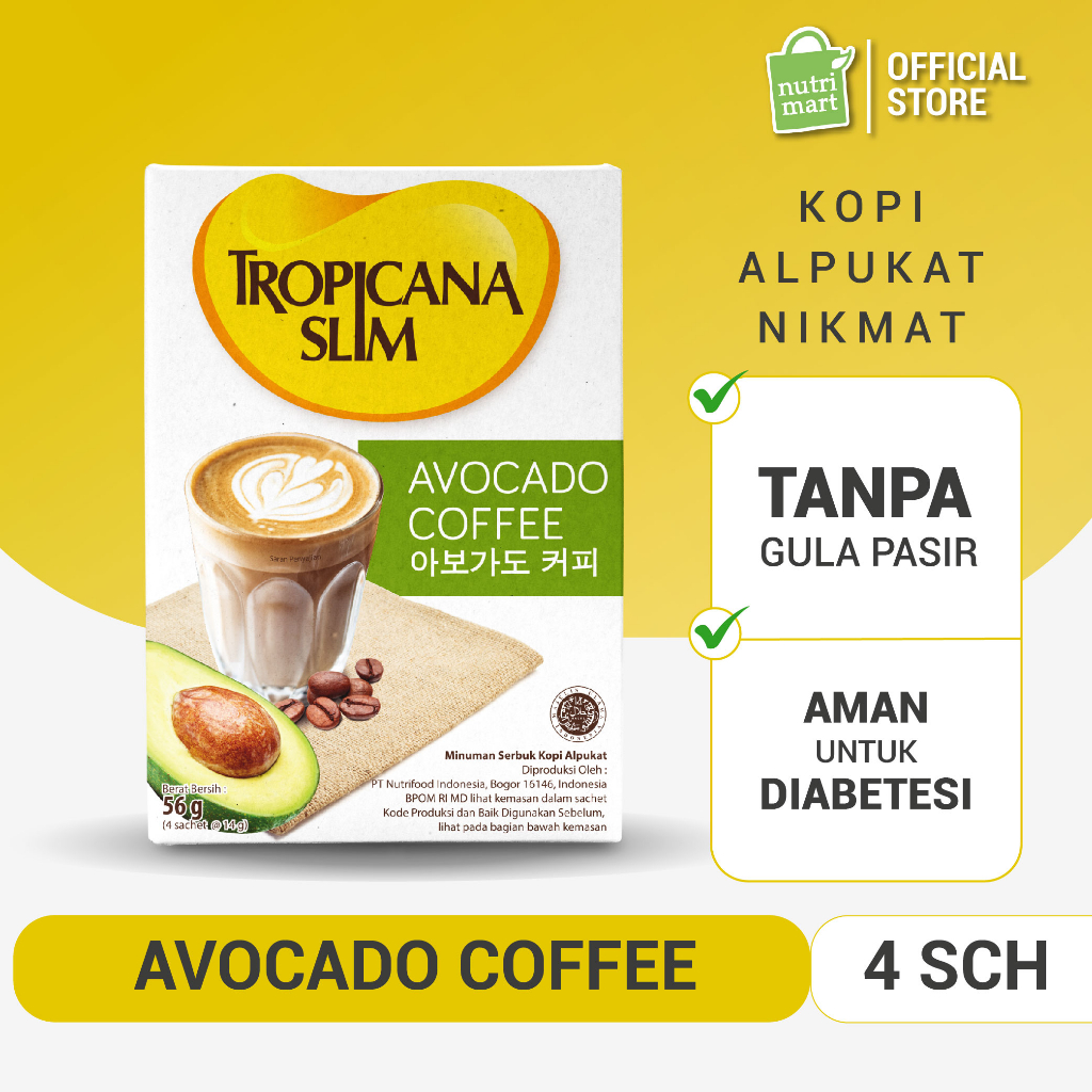 Beli <b>Tropicana</b> <b>Slim</b> Avocado Coffee 4 Sachet - Kopi Susu Nikmat Tanpa Gula P...