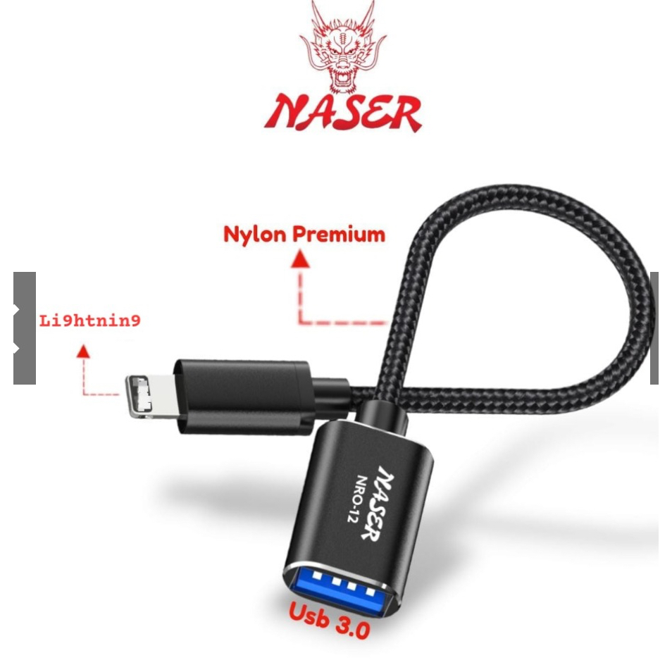 Jual NASER KABEL OTG USB TO LIGHTNIN9 NRO-12 / Otg Li9htnin9 to Usb ...