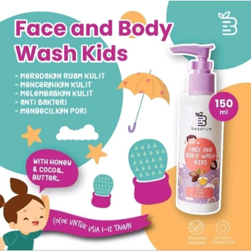 Jual BESERUM Face And Body Wash Kids Usia 1+ Beserum Sabun Wajah dan