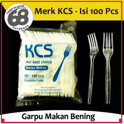 Garpu Makan Plastik Bening KCS