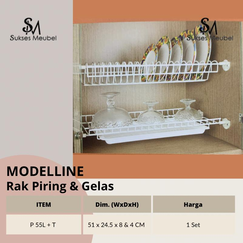 Jual MODELLINE Rak Piring & Gelas + Tatakan P55L+T | Shopee Indonesia