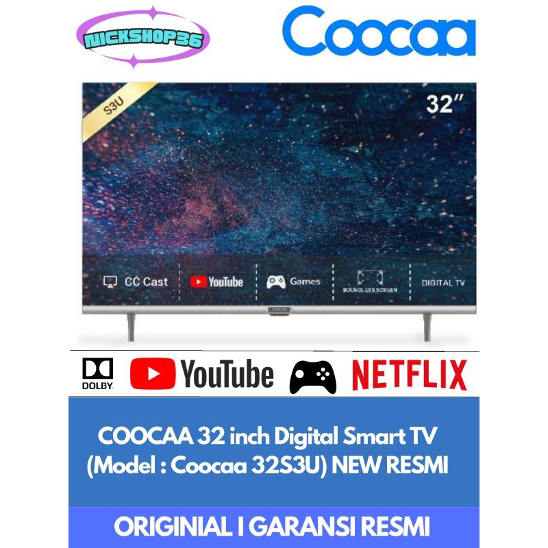 Jual COOCAA 32 inch Digital Smart TV (32s3u) NEW RESMI | Shopee Indonesia