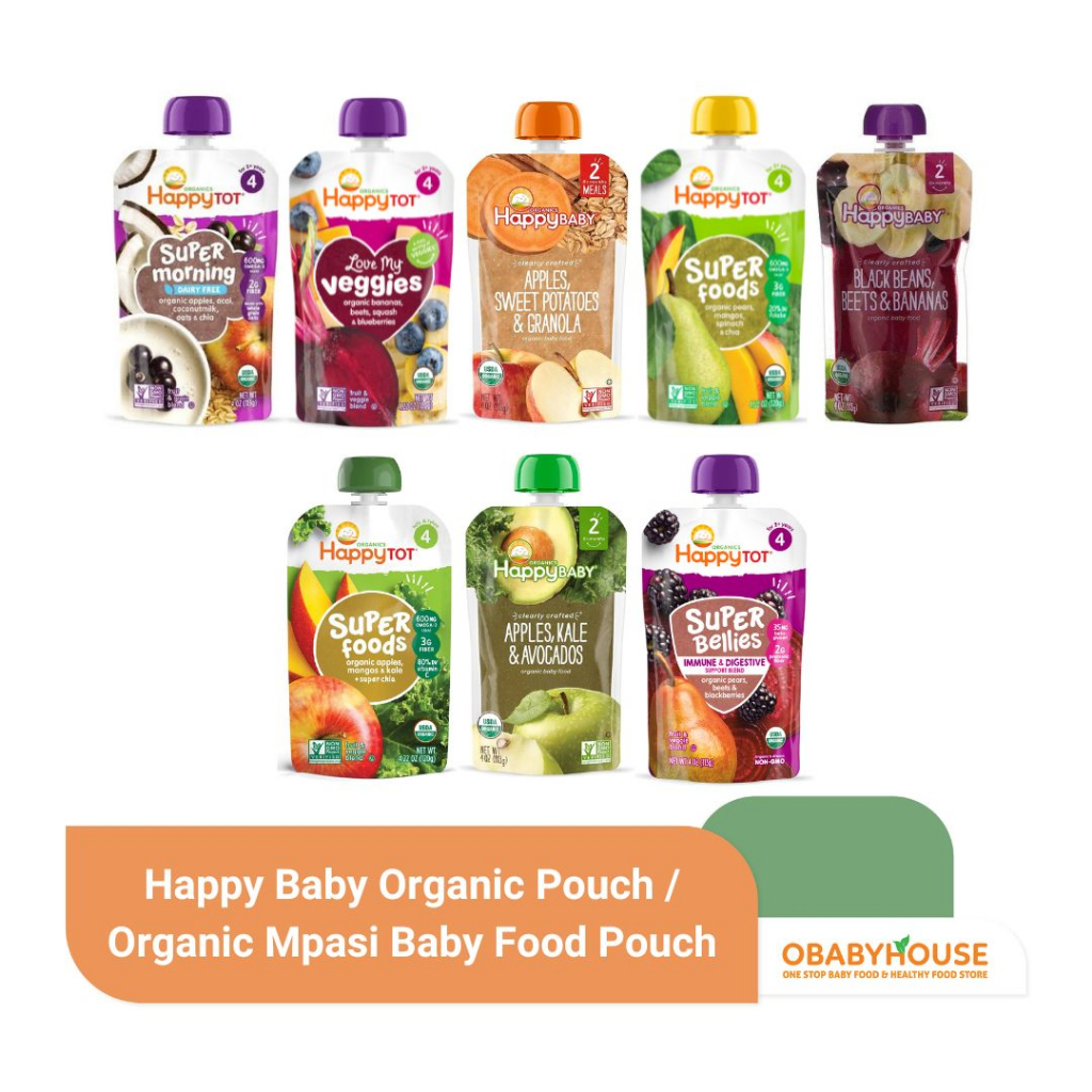 Jual Happy Baby Organic Pouch Organic Mpasi Baby Food Pouch