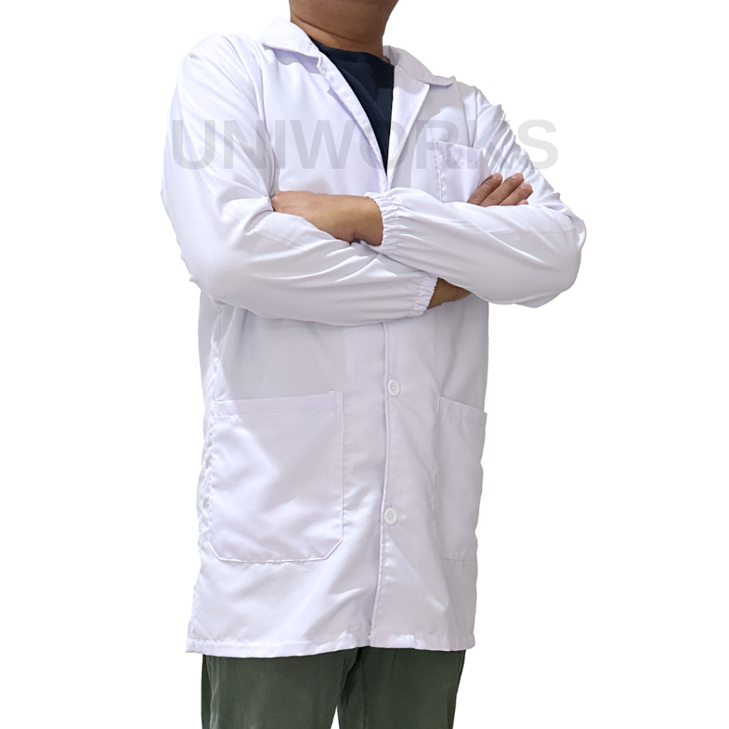 Jual Uniworks Jas Laboratorium Lengan Panjang Karet Seri Wrst Warna Putih Dengan Karet Di