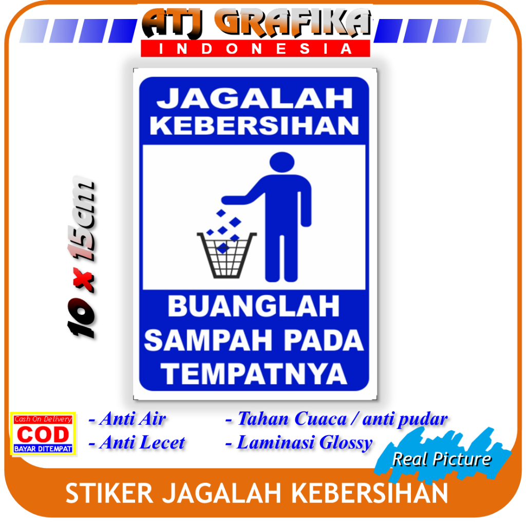 Jual Stiker Label Jagalah Kebersihan Kotak Sticker Kebersihan ...