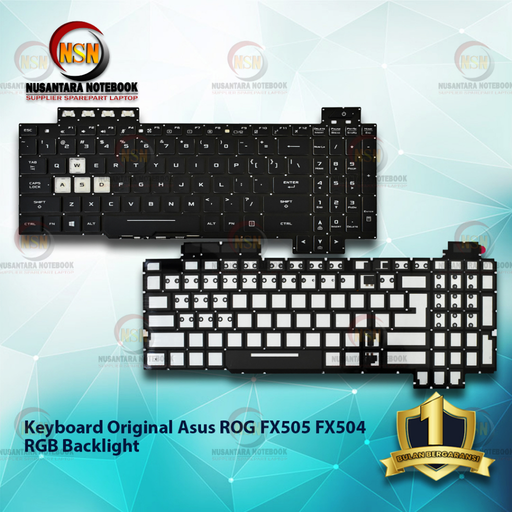 Jual Keyboard Original Laptop ASUS ROG FX505 FX504 RGB Backlight (Black ...