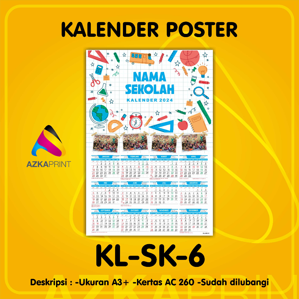 Jual Cetak KALENDER TEMA SEKOLAH - Kalender Poster - Kalender Dinding ...