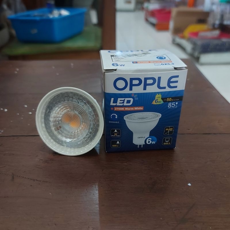 Jual LED OPPLE MR16 220V 6W DIMMEBEL. LAMPU SPOT BISA DI DIMER | Shopee ...
