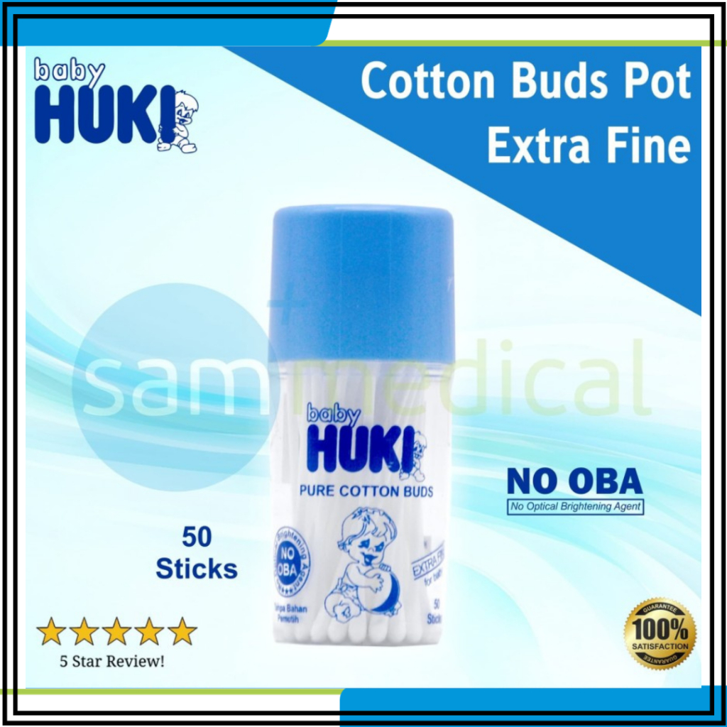 Jual Baby Huki Cotton Buds Pot Extra Fine (Baby) | Shopee Indonesia