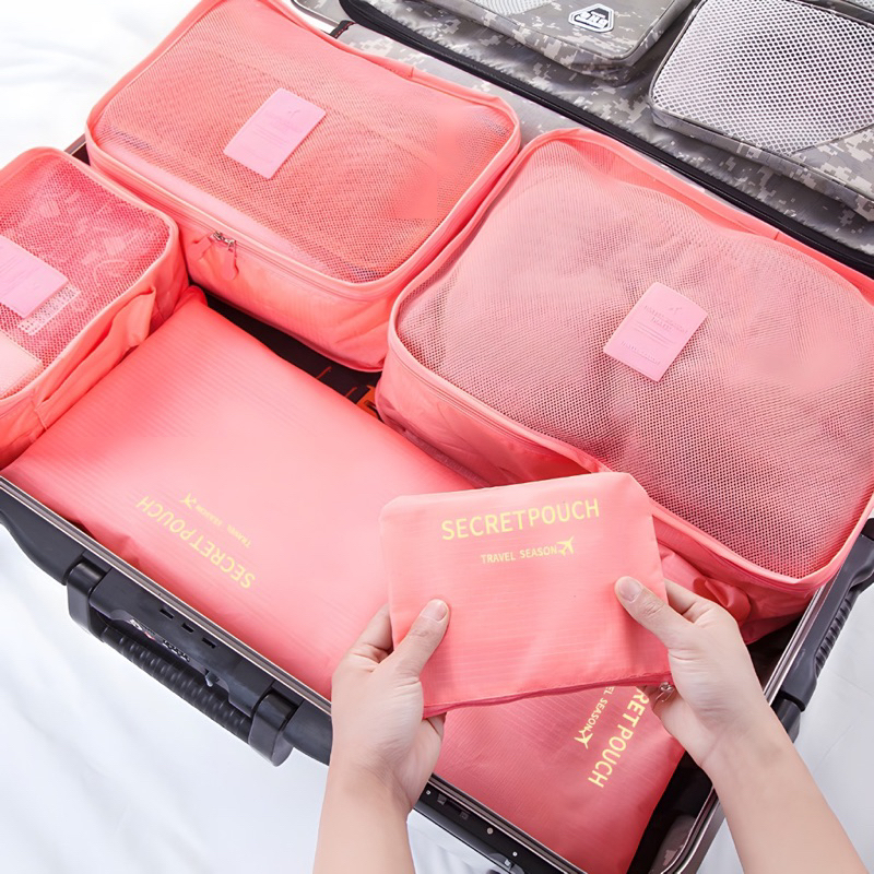 Jual TRAVEL BAG POUCH LAUNDRY POUCH / SECRET POUCH ( 1 SET ISI 6 PCS ...