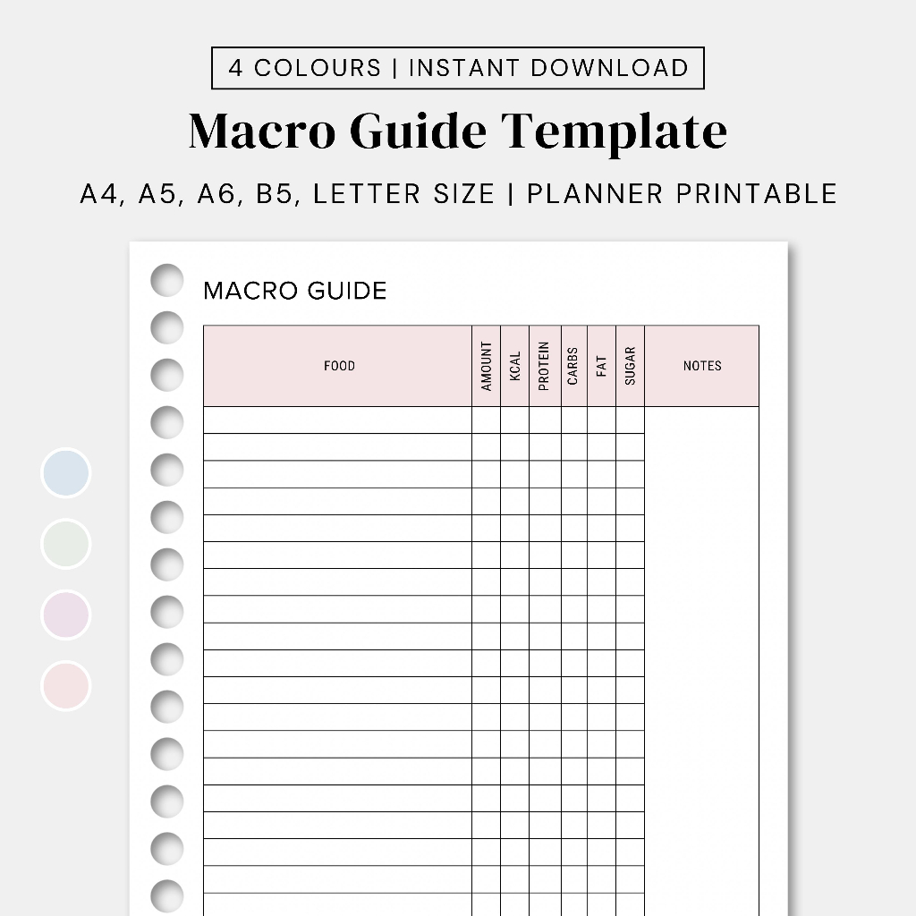 Jual Macro Guide Template Planner Printable | Kertas Ukuran A4 A5 A6 B5 ...
