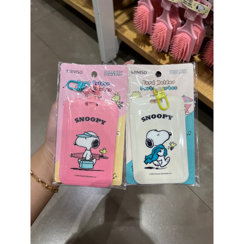 Jual Snoopy x Miniso‼️ Name Tag Lanyard + Card Holder Snoopy | Shopee ...