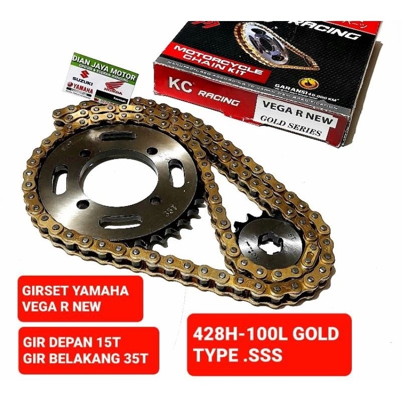 Jual GIRSET YAMAHA VEGA R NEW 2006 2007 15T/35T 428H-100L GOLD TYPE SSS ...