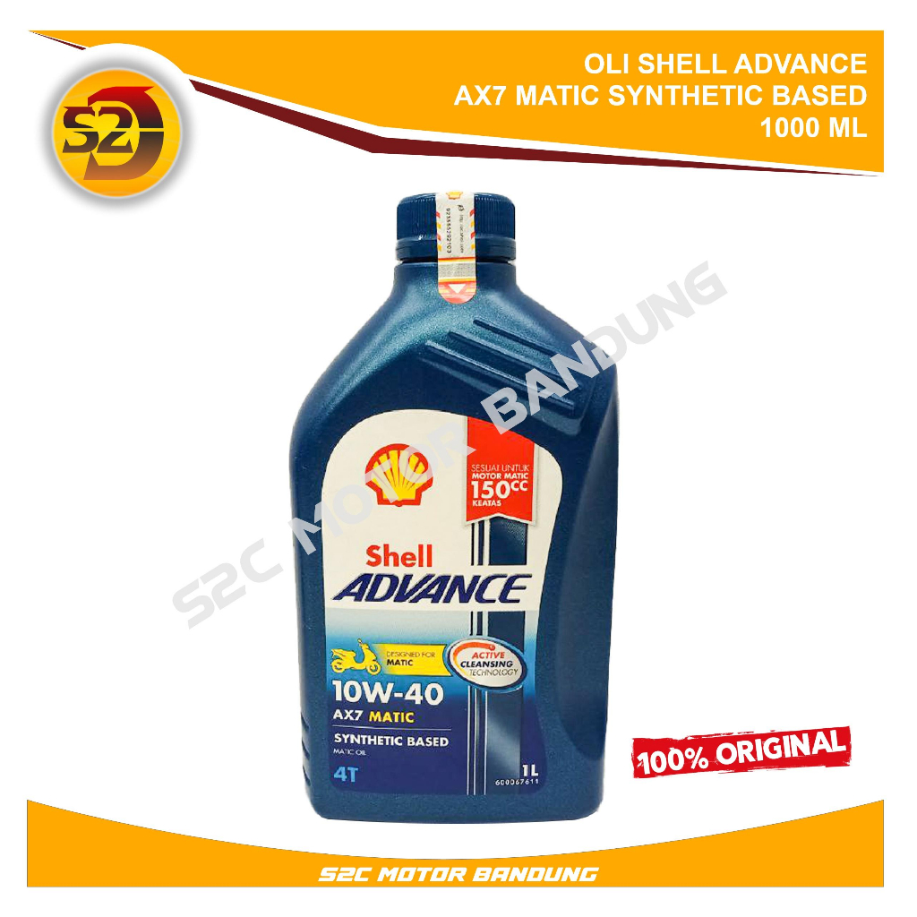 Jual OIL OLI SHELL ADVANCE AX7 SYNTHETIC BASED SCOOTER MATIC 1 LITER ...