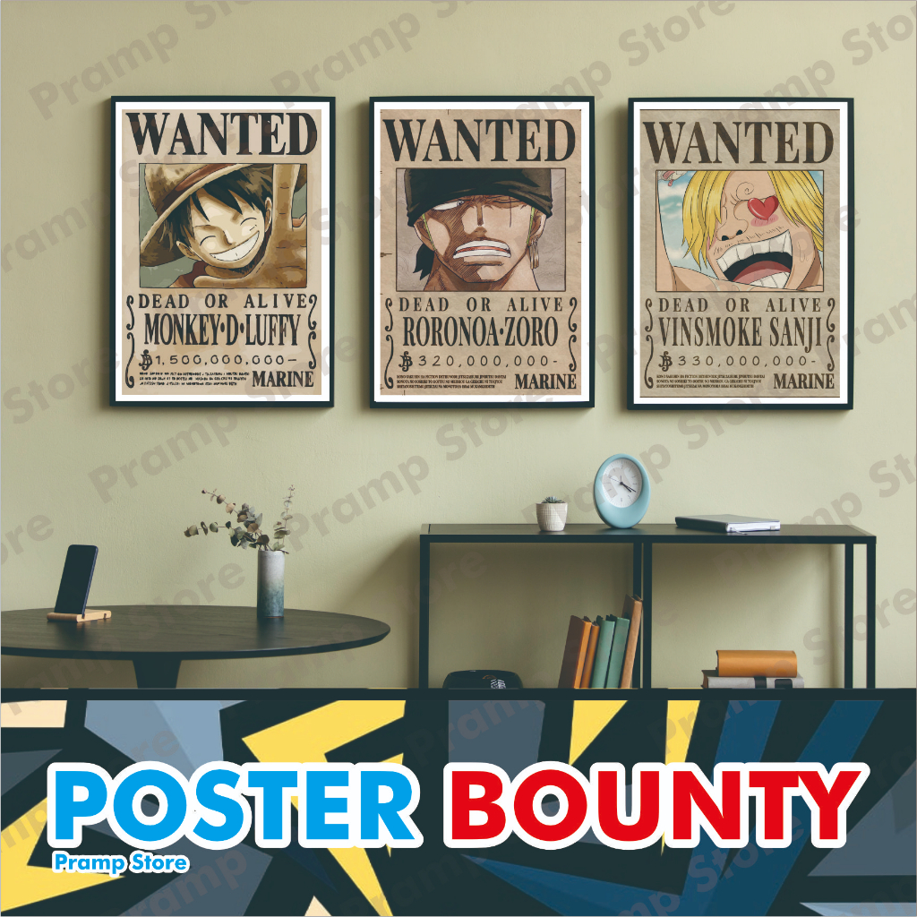 Jual POSTER A3 BIG SIZE/ ANIME /ONE PIECE BOUNTY TERKECE COCOK UNTUK