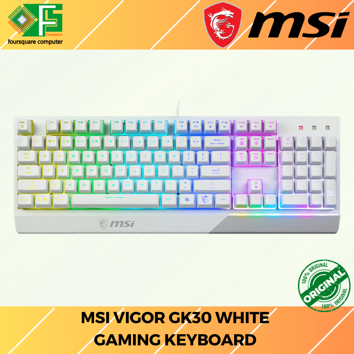 Jual MSI VIGOR GK30 WHITE Gaming Keyboard RGB | Shopee Indonesia