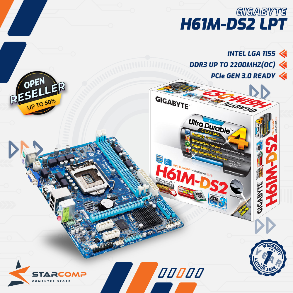 Jual Gigabyte Ga H61m Ds2 Mainboard Intel Socket Lga1155 H 61 M