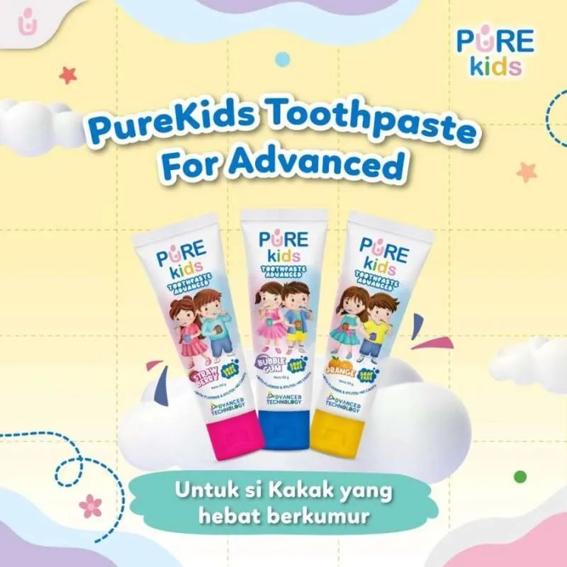 Jual Pure Kids Toothpaste Advance 50gr (flouride) | Shopee Indonesia