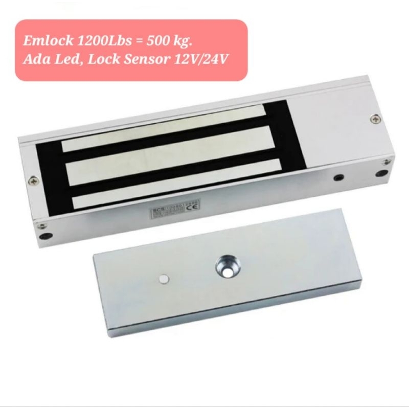 Jual Mlock 1200Lbs 500Kg / Emlock 1200 Lbs / Magnetic Lock 500kg Access ...