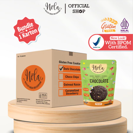 Paket Nola Gluten Free Dark Chocolate Cookies 1 Box Isi 15 Pcs