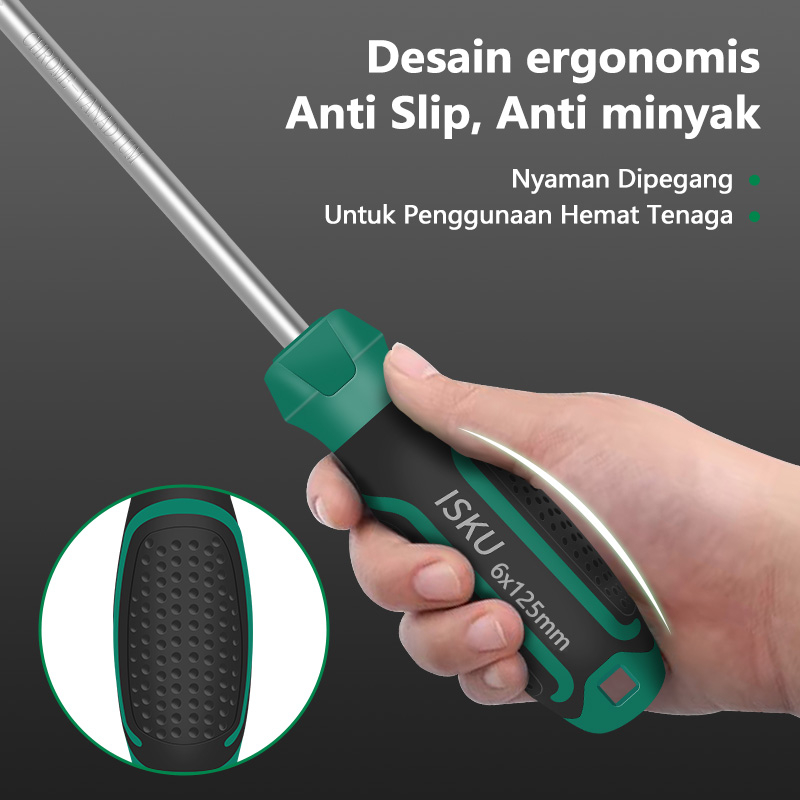 Jual ISKU Obeng Set Screwdriver Sets /Obeng Plus Minus Magnet 2-in-1 ...