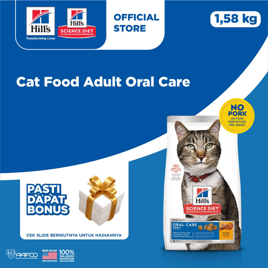 Jual Hill's Science Diet Feline Adult Oral Chicken 1,58 Kg Shopee