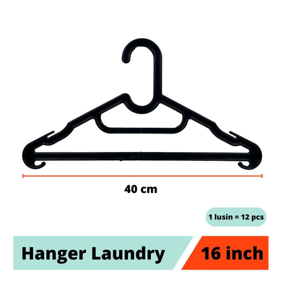 Jual 1 Lusin (12 Pcs) - Gantungan Baju Hanger Plastik Laundry 41 Cm ...