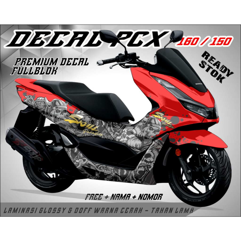 Jual Decal Sticker Honda Pcx Full Body Variasi Motif Skull