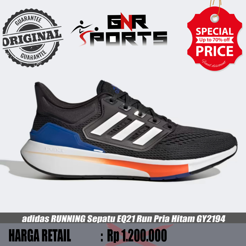 Jual Sepatu Adidas RUNNING Sepatu EQ21 Run Pria Hitam GY2194 Original ...