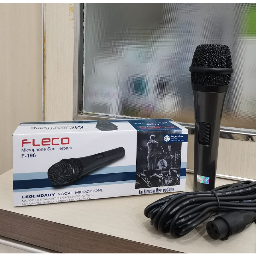Jual Mic Fleco F-196 Dynamic Microphone Karaoke Mikrofon Kabel | Shopee ...