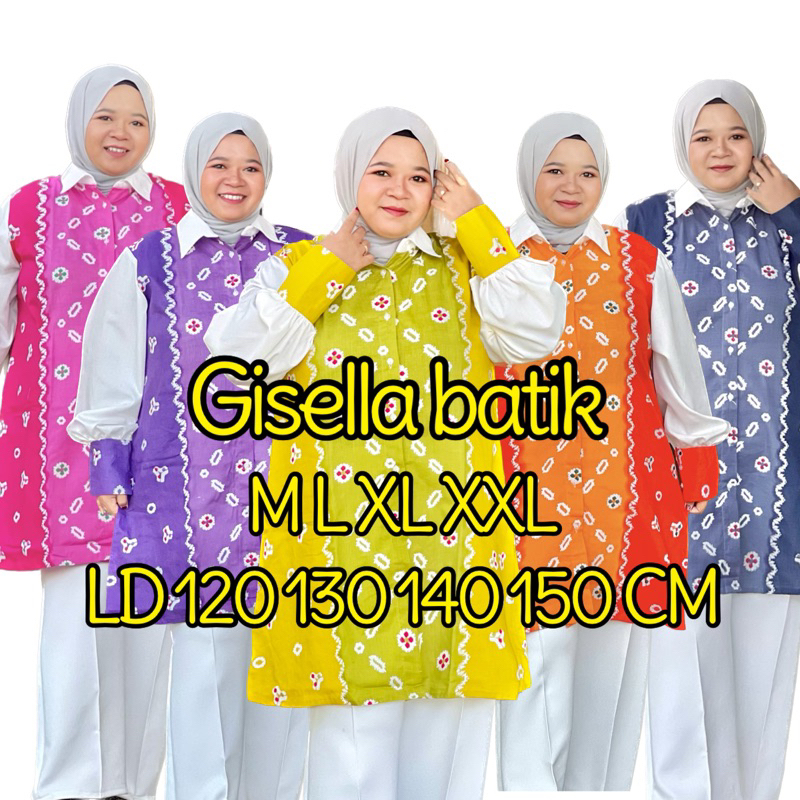 Jual Tunik Batik Bigsize Jumbo Motif Jumputan Bahan Katun Ukuran M L Xl