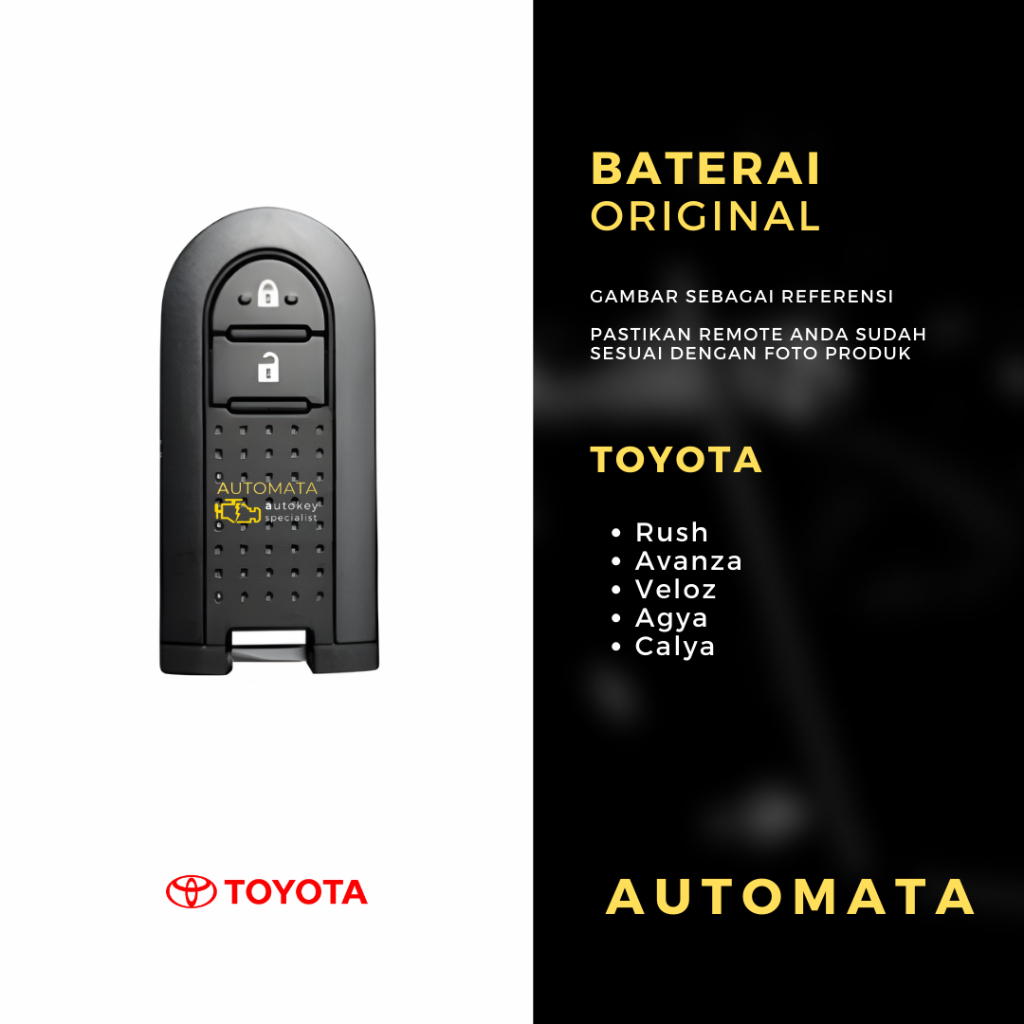 Jual Baterai Remote Toyota Rush Avanza Veloz Agya Calya Original