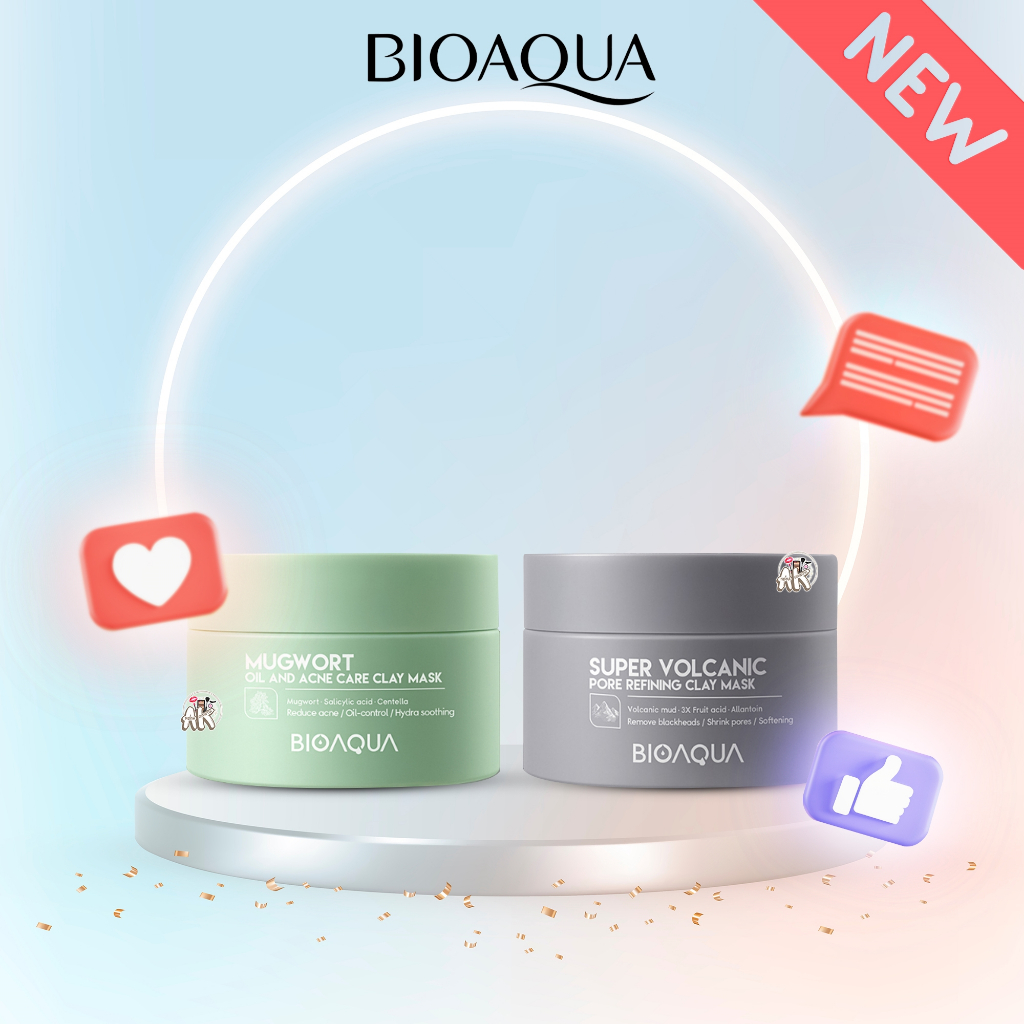 Jual Bioaqua Clay Mask Gr Series Super Volcanic Pore Refining Mugwort Oil And Acne Care