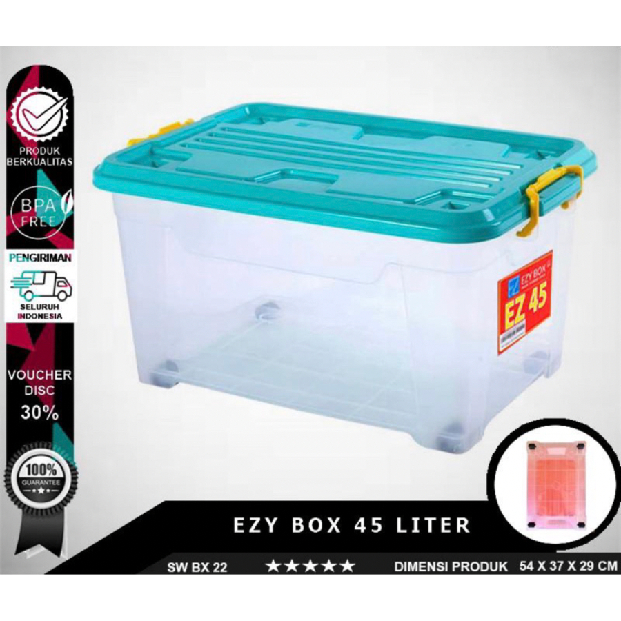 Jual BOX CONTAINER EZY PLASTIK CB 45 LITER KOTAK TEMPAT PENYIMPANAN ...