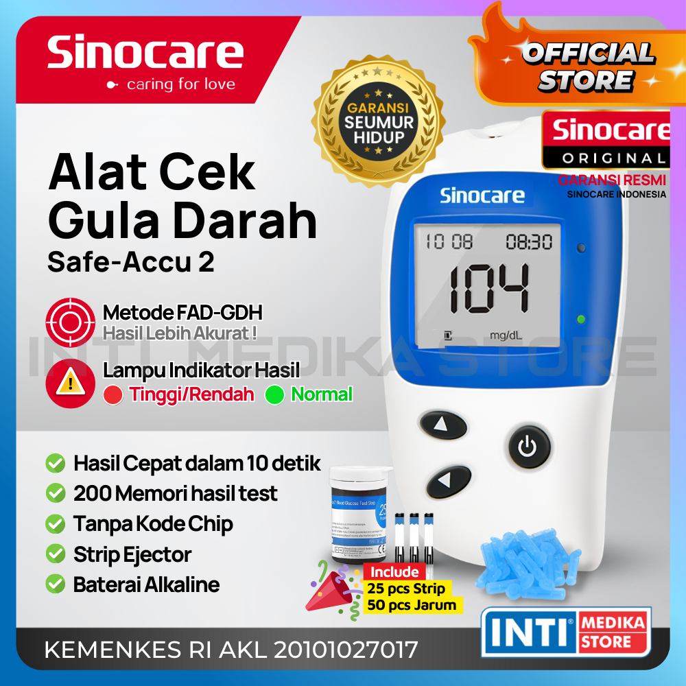 Jual Sinocare Alat Cek Gula Darah Safe Accu Set Lengkap Cek Diabetes Shopee Indonesia