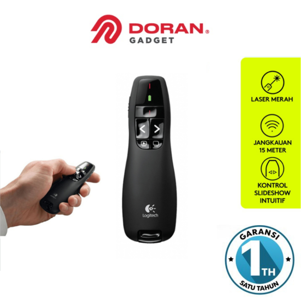 Jual Logitech R400 Remote Presenter Wireless Laser Pointer- Garansi ...