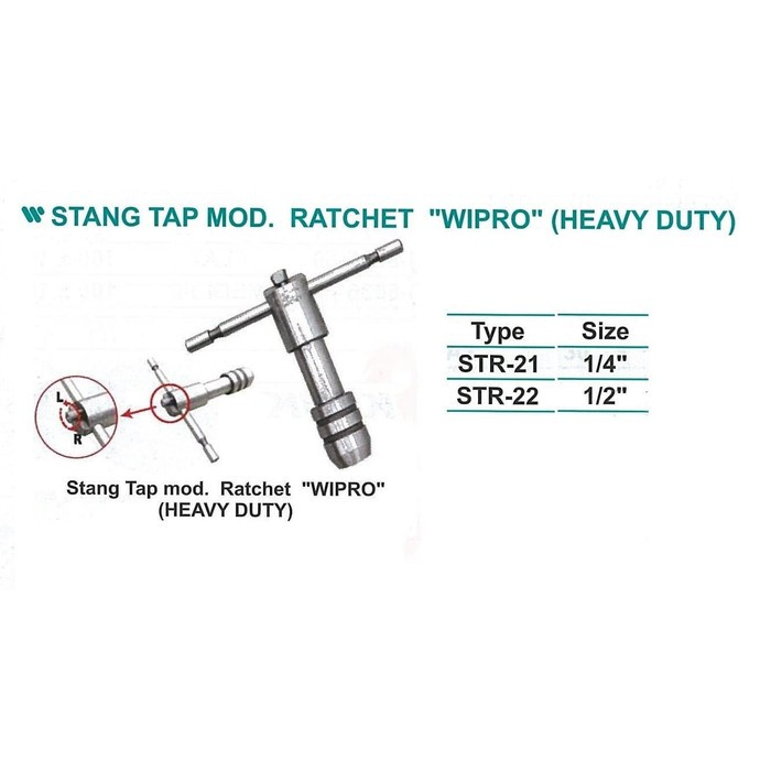 Jual WIPRO STR22 Gagang Hand Tap Rachet | Stang Tap Ratchet 1/2 ...