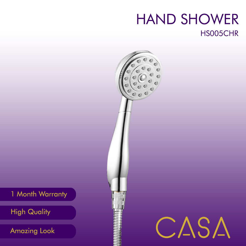 Jual CASA Hand Shower Mandi Set + Holder High Pressure Silver HS005CHR