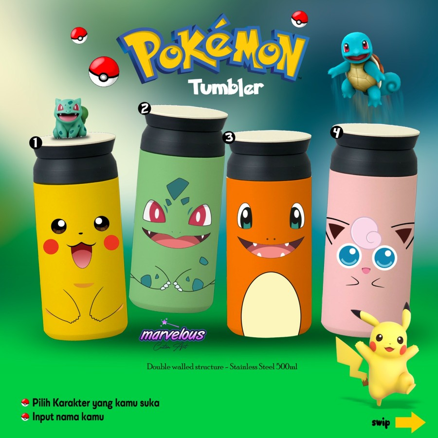 Jual TUMBLER JEPANG CUSTOM POKEMON Shopee Indonesia