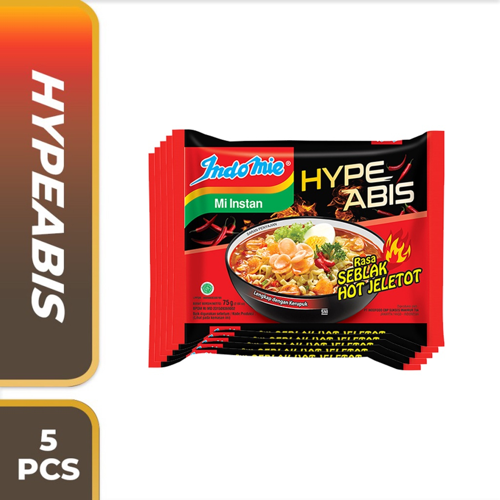 Jual Indomie Hype Abis Mi Instan Seblak Hot Jeletot 75g 5pcs Shopee