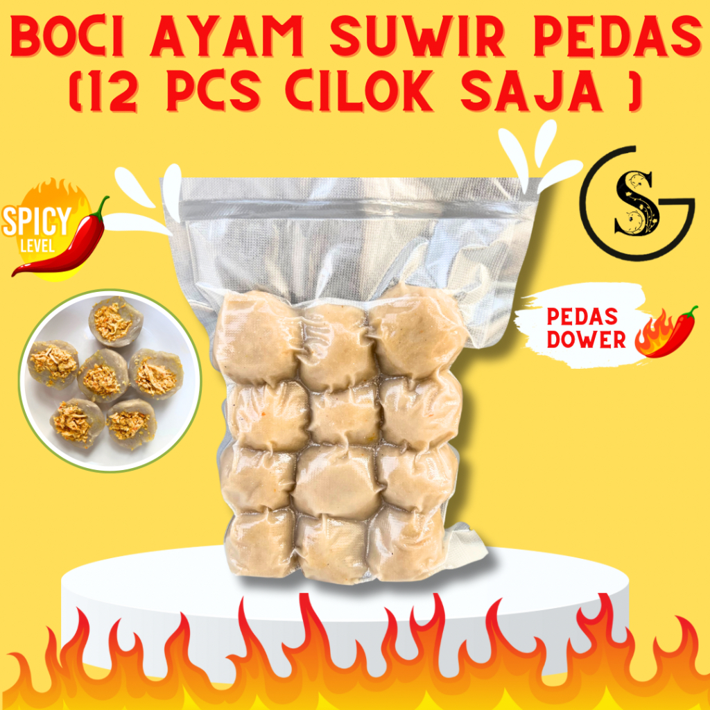 Jual 12 Pcs Baso Aci Ayam Suwir Pedas Hanya Cilok Saja Hotpot Instan